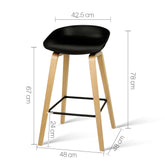 4x Artiss Bar Stools Kitchen Counter Stool Dining Chairs Wooden Black Chez Guru